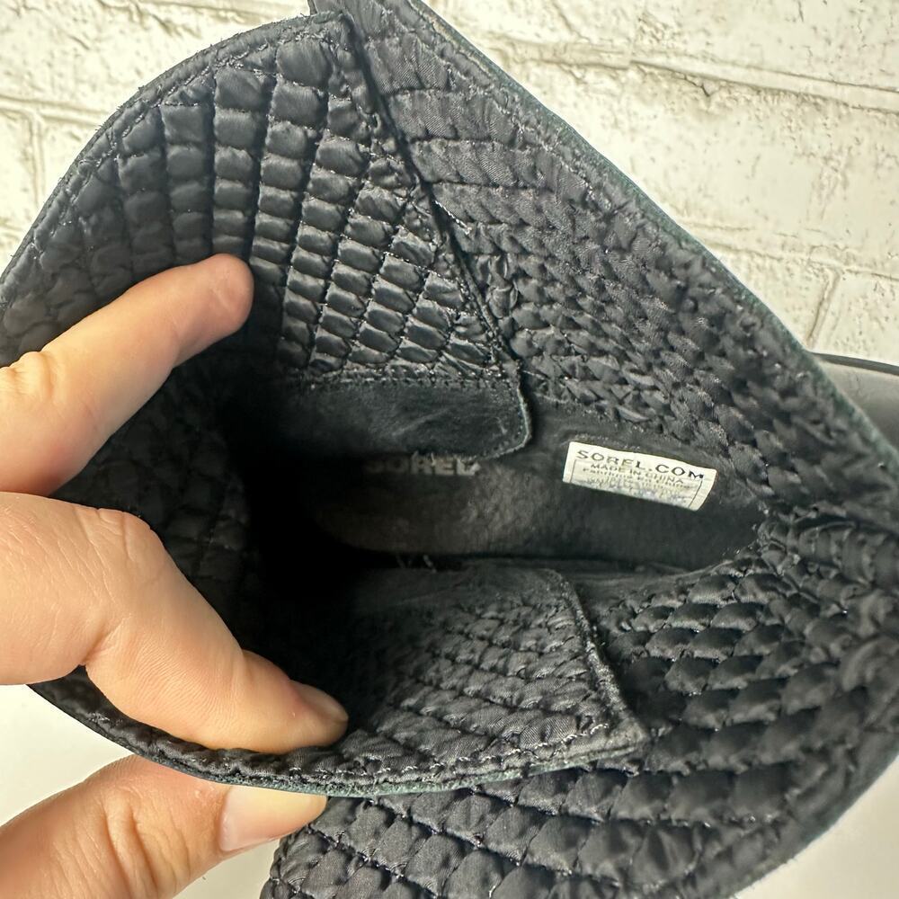 Sorel Black Boots Phoenix Moto Engineer Leather Waterproof Buckle LL3265 8.5 - Picture 11 of 12